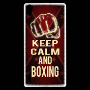 Coque Huawei Ascend P7 Keep Calm and Boxing Rouge