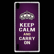 Coque Huawei Ascend P7 Keep Calm and Carry on Violet