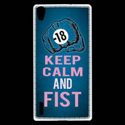 Coque Huawei Ascend P7 Keep Calm and Fist BLeu