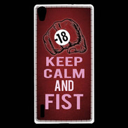 Coque Huawei Ascend P7 Keep Calm and Fist Rouge