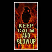 Coque Huawei Ascend P7 Keep Calm and Grenade Feu