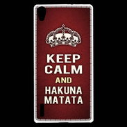 Coque Huawei Ascend P7 Keep Calm and Hakuna Matata Rouge