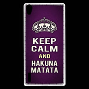 Coque Huawei Ascend P7 Keep Calm and Hakuna Matata Violet