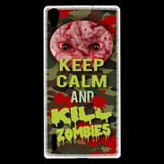 Coque Huawei Ascend P7 Keep Calm and Kill Zombies camouflage
