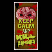 Coque Huawei Ascend P7 Keep Calm and Kill Zombies Orange