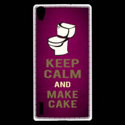 Coque Huawei Ascend P7 Keep Calm and Make cake Rose