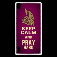 Coque Huawei Ascend P7 Keep Calm and Pray Muslim Rose