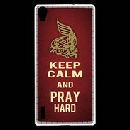 Coque Huawei Ascend P7 Keep Calm and Pray Muslim Rouge