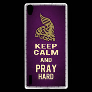 Coque Huawei Ascend P7 Keep Calm and Pray Muslim Violet