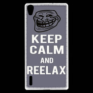 Coque Huawei Ascend P7 Keep Calm and Reelax Gris