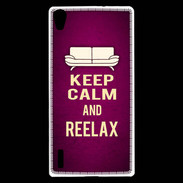 Coque Huawei Ascend P7 Keep Calm and Reelax Rose