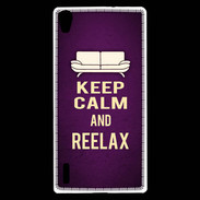 Coque Huawei Ascend P7 Keep Calm and Reelax Violet