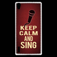 Coque Huawei Ascend P7 Keep Calm and Sing Rouge
