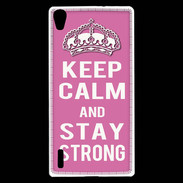 Coque Huawei Ascend P7 Keep Calm and Stay strong Rose