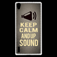 Coque Huawei Ascend P7 Keep Calm and Up Sound Gris