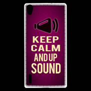 Coque Huawei Ascend P7 Keep Calm and Up Sound Rose