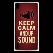 Coque Huawei Ascend P7 Keep Calm and Up Sound Rouge