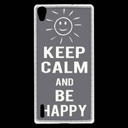 Coque Huawei Ascend P7 Keep calm Be Crazy Gris