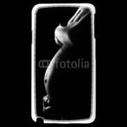 Coque Samsung Galaxy Note 3 Light Femme enceinte en noir et blanc