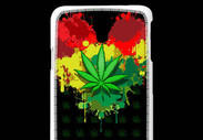 Coque Samsung Galaxy Note 3 Light Feuille de cannabis et cœur Rasta