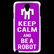 Coque Samsung Galaxy Note 3 Light Keep Calm Be a Robot Violet