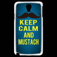 Coque Samsung Galaxy Note 3 Light Keep Calm and Mustach Bleu