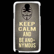 Coque Samsung Galaxy Note 3 Light Keep Calm and Be Anonymous Gris