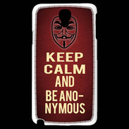 Coque Samsung Galaxy Note 3 Light Keep Calm and Be Anonymous Rouge