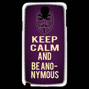 Coque Samsung Galaxy Note 3 Light Keep Calm and Be Anonymous Violet