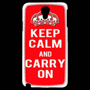 Coque Samsung Galaxy Note 3 Light Keep Calm and Carry on Rouge