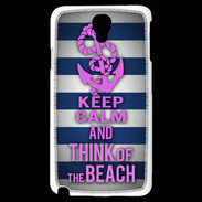 Coque Samsung Galaxy Note 3 Light Keep Calm and Think Beach Bleu