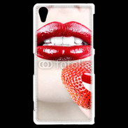 Coque Sony Xperia Z2 Bouche sexy rouge à lèvre gloss rouge fraise