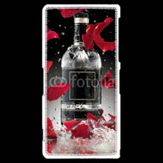 Coque Sony Xperia Z2 Bouteille alcool pétales de rose glamour