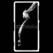 Coque Sony Xperia Z2 Femme enceinte en noir et blanc