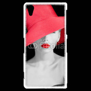 Coque Sony Xperia Z2 Femme élégante en noire et rouge 10