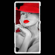 Coque Sony Xperia Z2 Femme élégante en noire et rouge 15