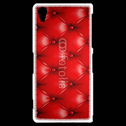Coque Sony Xperia Z2 Capitonnage cuir rouge
