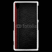 Coque Sony Xperia Z2 Effet cuir noir et rouge