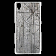 Coque Sony Xperia Z2 Rose des vents sur fond en bois
