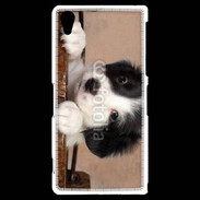 Coque Sony Xperia Z2 Chiot blanc et noir 2
