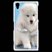 Coque Sony Xperia Z2 Chien blanc et paire de chaussons