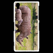 Coque Sony Xperia Z2 Rhinocéros et son petit