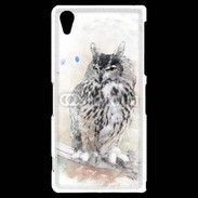 Coque Sony Xperia Z2 hibou en aquarelle