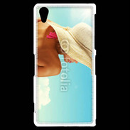 Coque Sony Xperia Z2 Femme à chapeau de plage
