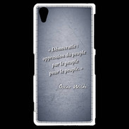 Coque Sony Xperia Z2 Démocratie Bleu Citation Oscar Wilde