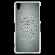 Coque Sony Xperia Z2 Homme veut Vert Citation Oscar Wilde