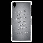 Coque Sony Xperia Z2 Fous sages Noir Citation Oscar Wilde