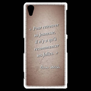 Coque Sony Xperia Z2 Jeuness folie Rouge Citation Oscar Wilde