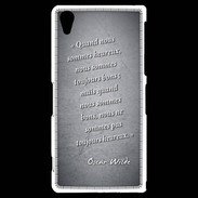 Coque Sony Xperia Z2 Bons heureux Noir Citation Oscar Wilde