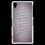 Coque Sony Xperia Z2 Bons heureux Violet Citation Oscar Wilde